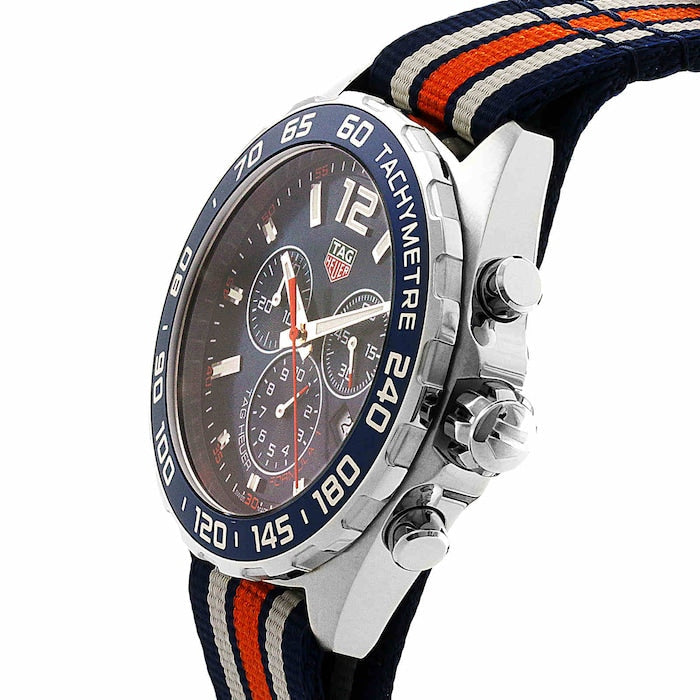 Tag Heuer Formula 1 Chronograph 43mm Blue Dial NATO Strap Watch for Men - CAZ1014.FC8196