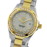  Shop Authentic Tag Heuer Aquaracer Quartz Diamonds Mother of Pearl Dial Two Tone Steel Strap Watch for Women - WBD1423.BB0321 - Luxxuri