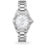  Shop Authentic Tag Heuer Aquaracer Diamonds Mother of Pearl White Dial Silver Steel Strap Watch for Women - WBD1415.BA0741 - Luxxuri