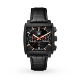  Shop Authentic Tag Heuer Monaco Automatic Chronograph Black Dial Black Leather Strap Watch for Men - CBL2180.FC6497 - Luxxuri