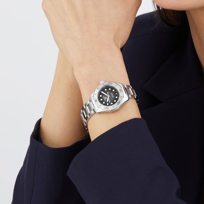  Shop Authentic Tag Heuer Aquaracer Professional 200 Automatic Black Dial Silver Steel Strap Watch for Men - WBP2410.BA0622 - Luxxuri