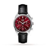  Shop Authentic Tag Heuer Carrera Automatic Chronograph Red Dial Black Leather Strap Watch for Men - CBK221G.FC6479 - Luxxuri