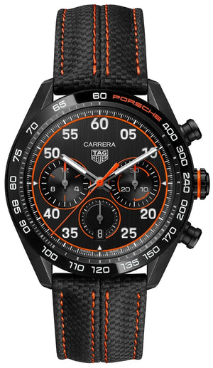  Shop Authentic Tag Heuer Carrera Chronograph Porsche Orange Racing 44mm Black Dial Black Nylon Strap Watch for Men - CBN2A1M.FC6526 - Luxxuri