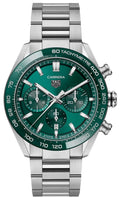  Shop Authentic Tag Heuer Carrera Chronograph 44mm Green Dial Silver Steel Strap Watch for Men - CBN2A1N.BA0643 - Luxxuri