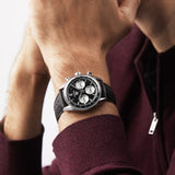  Shop Authentic Tag Heuer Carrera Automatic Chronograph Black Dial Black Leather Strap Watch for Men - CBS2210.FC6534 - Luxxuri