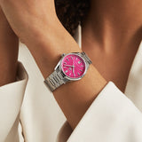  Shop Authentic Tag Heuer Carrera Date Automatic 18K Pink Dial Silver Steel Strap Watch for Women - WBN2313.BA0001 - Luxxuri