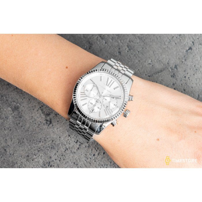  Shop Authentic Michael Kors Lexington Silver Dial Silver Steel Strap Watch for Women - MK5555 - Luxxuri