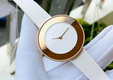  Shop Authentic Calvin Klein Chic White Dial White Leather Strap Watch for Women - K7N236K2 - Luxxuri