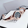  Shop Authentic Gucci Guccissima Collection Quartz Black Dial Rose Gold Steel Strap Watch For Women - YA134509 - Luxxuri