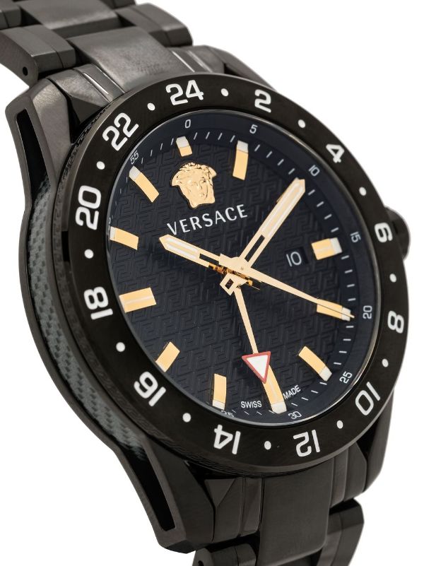  Shop Authentic Versace Univers Quartz Black Dial Black Steel Strap Watch for Men - VEBK00618 - Luxxuri