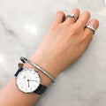  Shop Authentic Daniel Wellington Classic Petite Sheffield White Dial Black Leather Strap Watch For Women - DW00100186 - Luxxuri