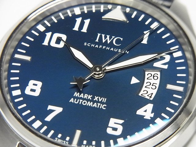  Shop Authentic IWC Pilots Watch Mark XVII Edition Le Petit Prince Blue Dial Brown Leather Strap Watch for Men - IW326506 - Luxxuri