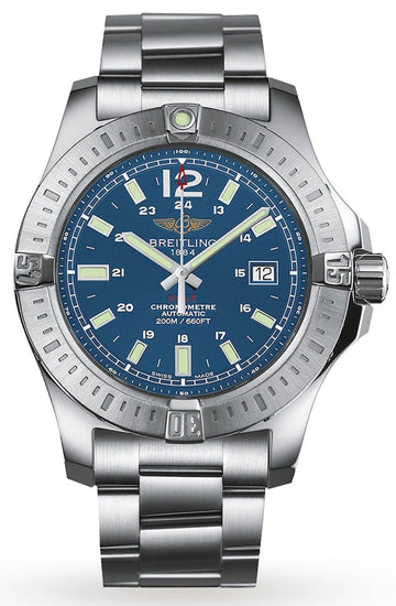  Shop Authentic Breitling Colt Automatic 44mm Blue Dial Silver Steel Strap Mens Watch - A1738811/C906/173A - Luxxuri