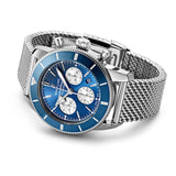  Shop Authentic Breitling Superocean Heritage B01 Chronograph 44 Blue Dial Silver Mesh Bracelet Watch for Men - AB0162161C1A1 - Luxxuri