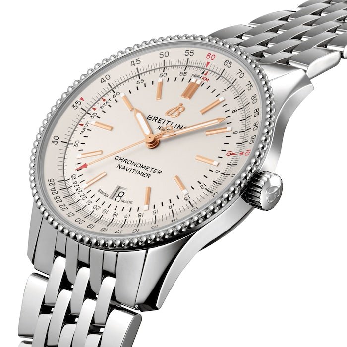  Shop Authentic Breitling Navitimer Automatic 41mm White Dial Stainless Steel Mens Watch - A17326211G1A1 - Luxxuri