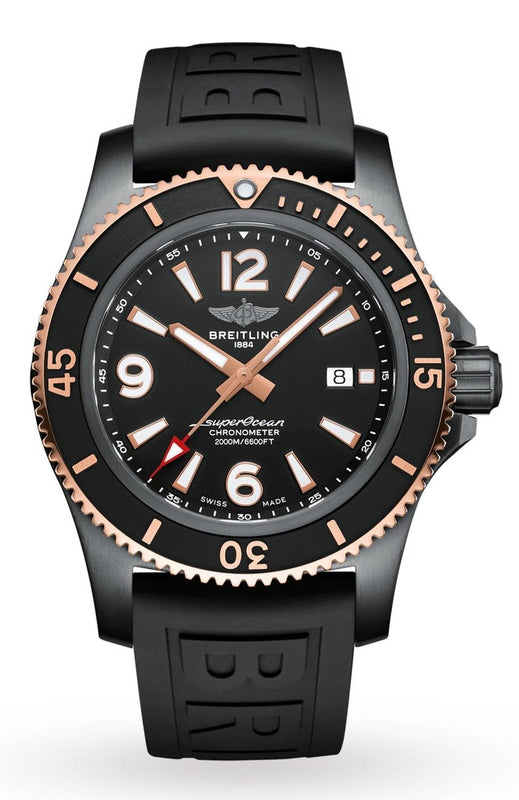  Shop Authentic Breitling Superocean Automatic 46mm Black Dial Black Rubber Strap Watch for Men - U17368221B1S1 - Luxxuri