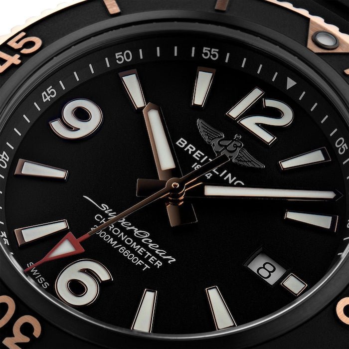  Shop Authentic Breitling Superocean Automatic 46mm Black Dial Black Rubber Strap Watch for Men - U17368221B1S1 - Luxxuri