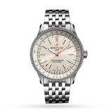  Shop Authentic Breitling Navitimer Automatic 35 White Dial Silver Steel Strap Watch for Men - A17395F41G1A1 - Luxxuri