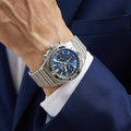  Shop Authentic Breitling Chronomat B01 42mm Blue Dial Silver Steel Strap Watch for Men - AB0134101C1A1 - Luxxuri