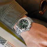  Shop Authentic Breitling Chronomat B01 42mm Green Dial Silver Steel Strap Watch for Men - AB01343A1L1A1 - Luxxuri