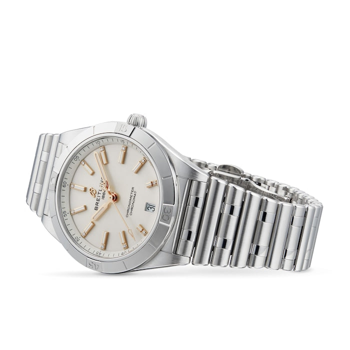 Shop Authentic Breitling Chronomat Automatic 36 White Dial Silver Steel Strap Watch for Women - A10380101A2A1 - Luxxuri