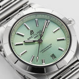  Shop Authentic Breitling Chronomat Automatic 36 Green Dial Silver Steel Strap Watch for Women - A10380101L1A1 - Luxxuri
