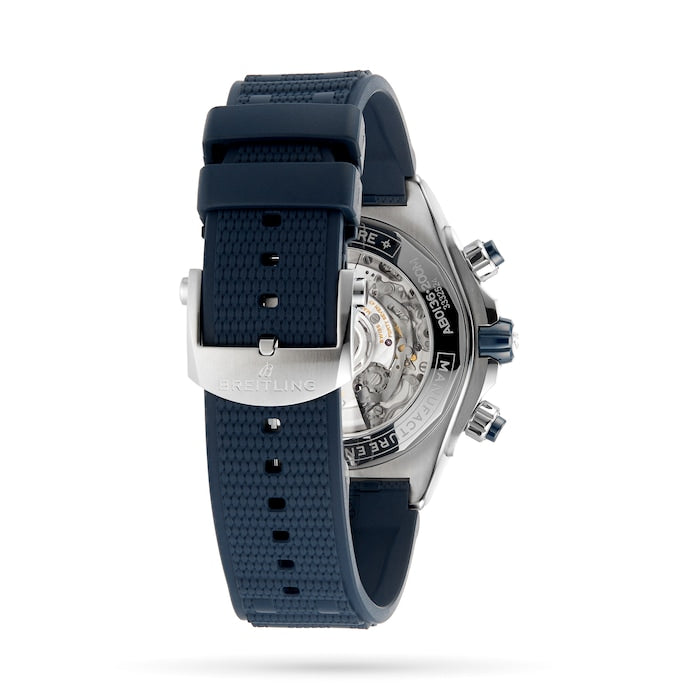  Shop Authentic Breitling Super Chronomat B01 44 Blue Dial Blue Rubber Strap Watch for Men - AB0136161C1S1 - Luxxuri