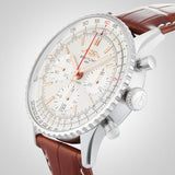  Shop Authentic Breitling Navitimer B01 Chronograph 41 White Dial Brown Leather Strap Watch for Men - AB0139211G1P1 - Luxxuri