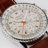  Shop Authentic Breitling Navitimer B01 Chronograph 41 White Dial Brown Leather Strap Watch for Men - AB0139211G1P1 - Luxxuri