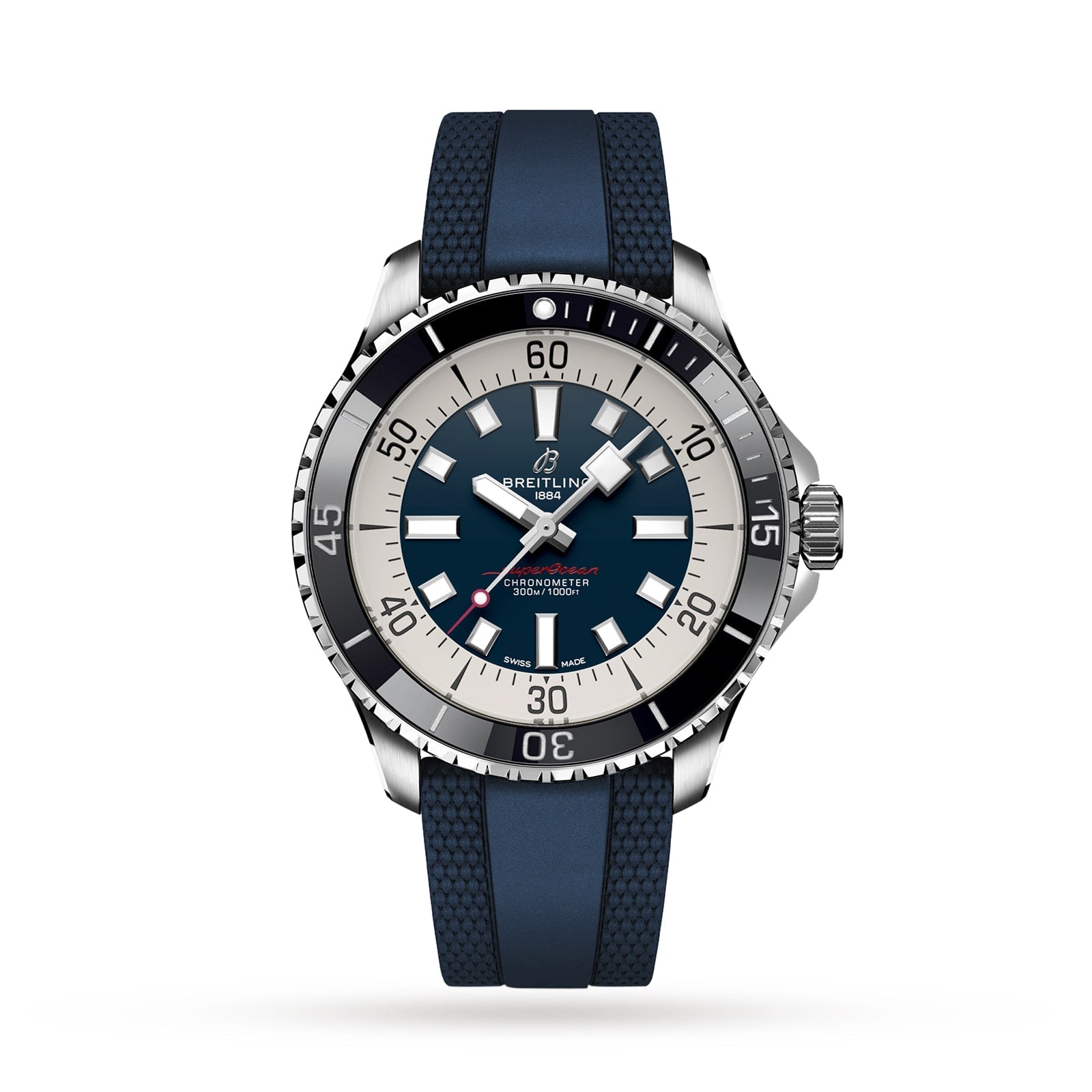  Shop Authentic Breitling Superocean Automatic 44 Blue Dial Blue Rubber Strap Watch for Men - A17376211C1S1 - Luxxuri