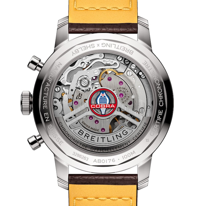  Shop Authentic Breitling Top Time B01 Shelby Cobra Blue Dial Brown Leather Strap Watch for Men - AB01763A1C1X1 - Luxxuri