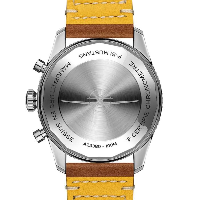  Shop Authentic Breitling Avi Chronograph 42 P-51 Mustang Black Dial Brown Leather Strap Watch for Men - A233803A1B1X1 - Luxxuri