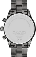 Movado Heritage Calendoplan Chronograph Black Dial Black Steel Strap Watch For Men - 3650125