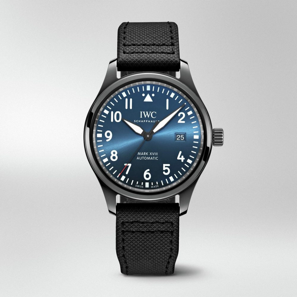  Shop Authentic IWC Pilot’s Watch Mark XVIII Edition “Laureus Sport for Good Foundation" Blue Dial Black Nylon Strap Watch for Men - IW324703 - Luxxuri