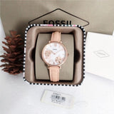  Shop Authentic Fossil Jacqueline Three Hand Mother of Pearl Dial Pink Leather Strap Watch for Women - ES4671 - Luxxuri