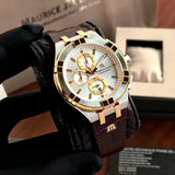  Shop Authentic Maurice Lacroix Aikon Chronograph White Dial Brown Leather Strap Watch For Men - AI1018-PVY11-132-1 - Luxxuri