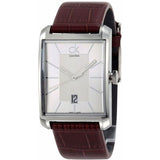  Shop Authentic Calvin Klein Window Silver Dial Brown Leather Strap Watch for Men - K2M21126 - Luxxuri