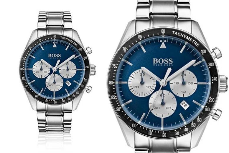  Shop Authentic Hugo Boss Chronograph Blue Dial Silver Steel Strap Watch for Men - 1513630 - Luxxuri