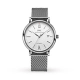  Shop Authentic IWC Portofino Automatic White Dial Silver Mesh Bracelet Watch for Men - IW356505 - Luxxuri