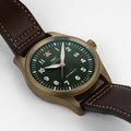  Shop Authentic IWC Pilot's Watch Automatic Spitfire Green Dial Brown Leather Strap Watch for Men - IW326802 - Luxxuri
