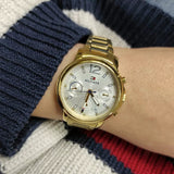  Shop Authentic Tommy Hilfiger Claudia White Dial Gold Steel Strap Watch for Women - 1781742 - Luxxuri