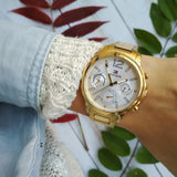 Shop Authentic Tommy Hilfiger Claudia White Dial Gold Steel Strap Watch for Women - 1781742 - Luxxuri