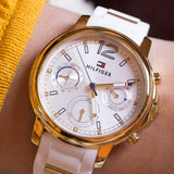  Shop Authentic Tommy Hilfiger Claudiia White Dial White Steel Strap Watch for Women - 1781745 - Luxxuri
