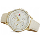  Shop Authentic Tommy Hilfiger Carly Silver Dial Cream Leather Strap Watch for Women - 1781790 - Luxxuri