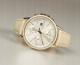  Shop Authentic Tommy Hilfiger Carly Silver Dial Cream Leather Strap Watch for Women - 1781790 - Luxxuri