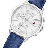  Shop Authentic Tommy Hilfiger Carly Silver Dial Blue Leather Strap Watch for Women - 1781791 - Luxxuri