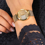  Shop Authentic Tommy Hilfiger Lynn Quartz Gold Dial Gold Mesh Bracelet Watch For Women - 1781867 - Luxxuri