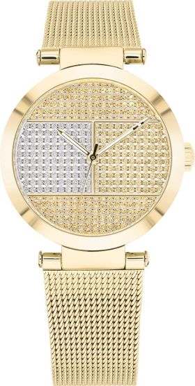  Shop Authentic Tommy Hilfiger Lynn Quartz Gold Dial Gold Mesh Bracelet Watch For Women - 1781867 - Luxxuri