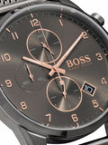  Shop Authentic Hugo Boss Onyx Grey Dial Black Leather Strap Watch for Men - 1513366 - Luxxuri