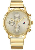 Tommy Hilfiger Blake White Dial Gold Steel Strap Watch for Women - 1781905
